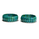 Azurite Double Drill Bangle Bracelet Oval Shape Beads Size 8x23mm 7.5" Bracelet