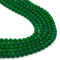 green dyed jade matte round beads