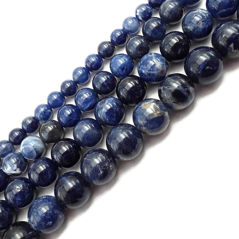 natural sodalite smooth round beads 