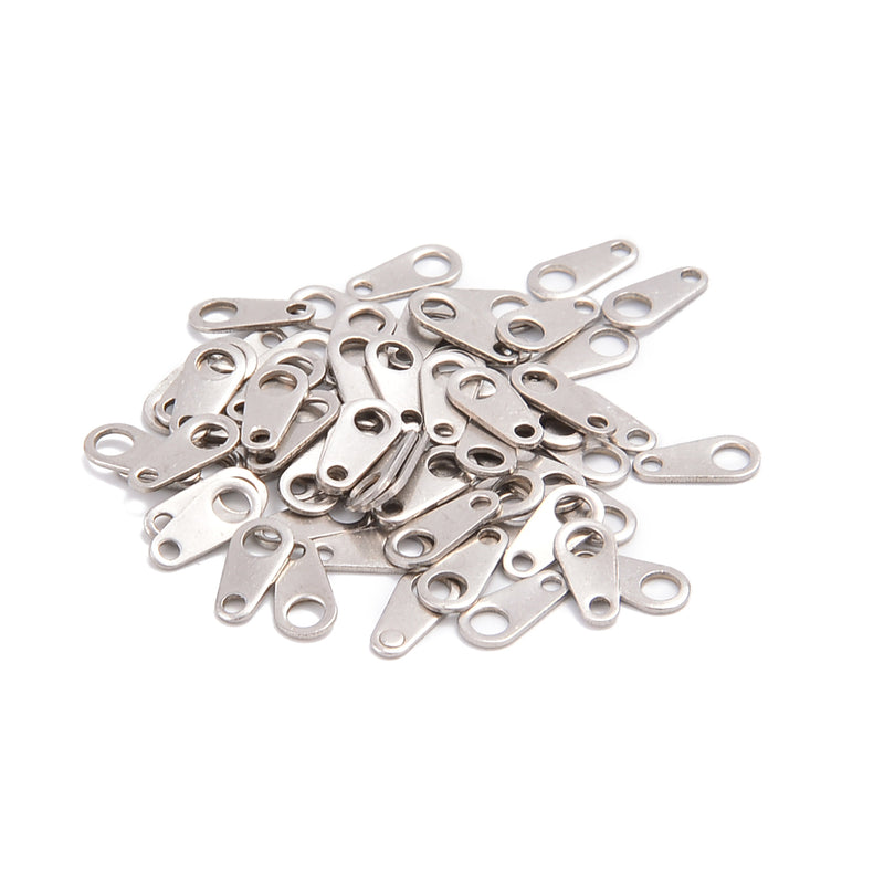 304 Stainless Steel Drop Blank Stamping Charm Tags 4x8mm 150 Pieces Per Bag