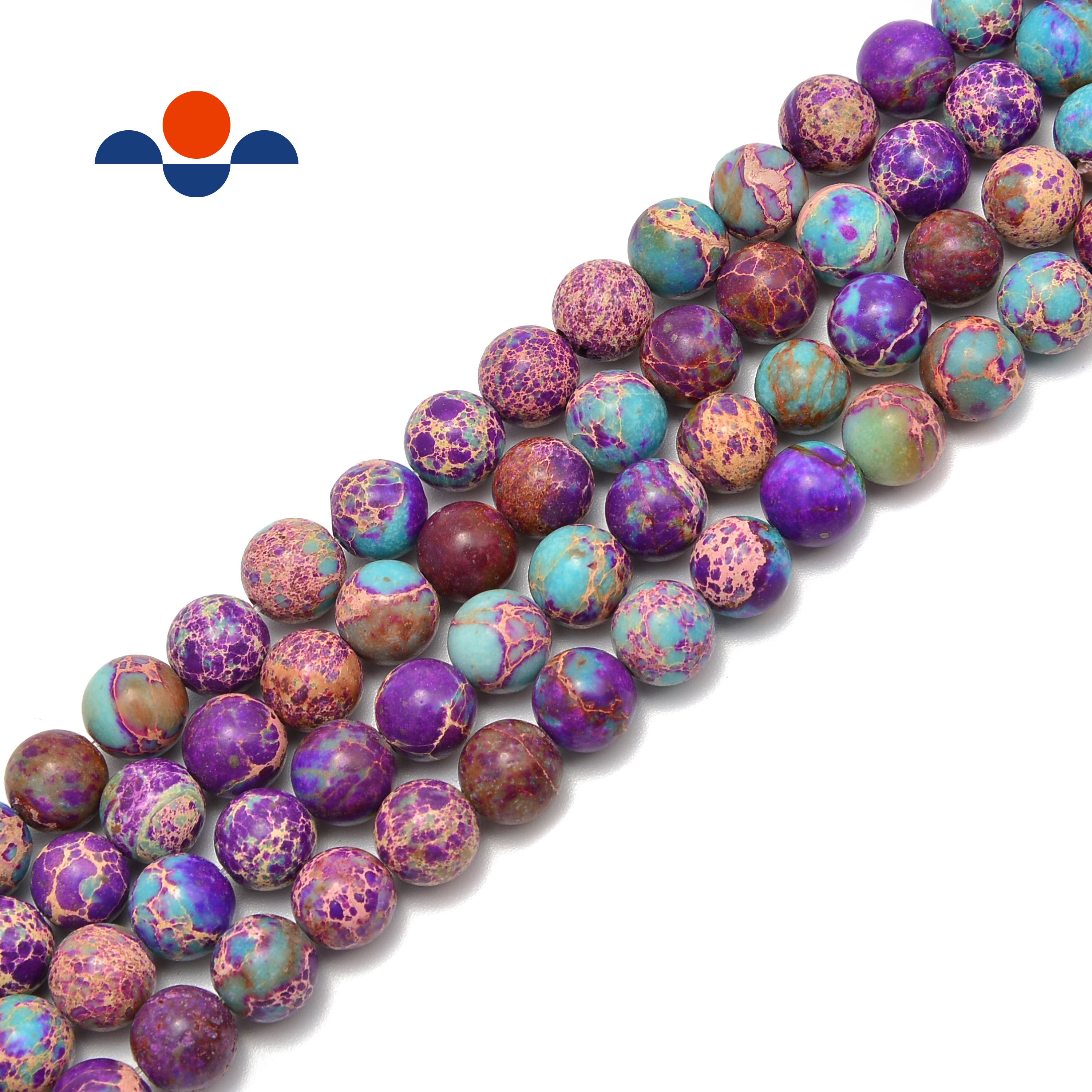 Purple Sea Sediment Imperial Jasper Smooth Round 6mm 8mm 10mm 15.5