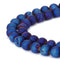 blue coated druzy agate matte round beads