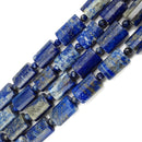 lapis lazuli smooth flat cylinder tube beads