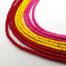 red yellow pink howlite turquoise smooth rondelle beads 