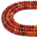 Burnt Orange Fire Agate Faceted Rondelle Beads Size 5x8mm 6x10mm 15.5" Strand