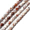 White & Brown Crackled Fire Agate Faceted Round Beads Size 12mm 14mm 15.5" Strand
