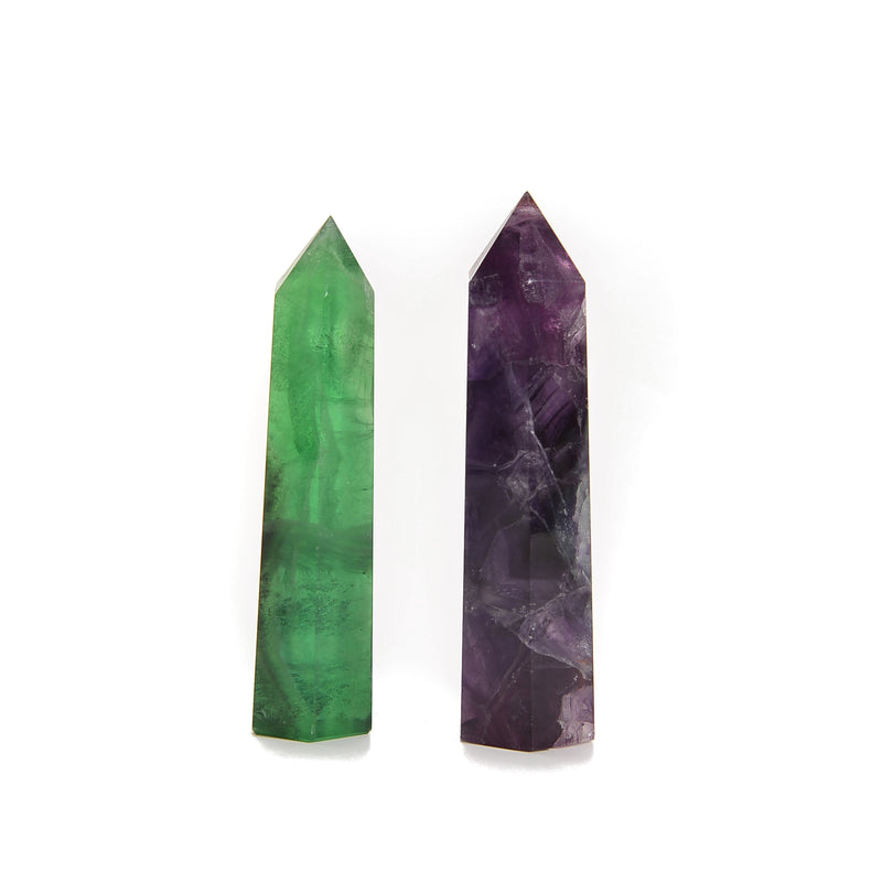 Green / Purple Fluorite Tower Point Size 90mm-110mm