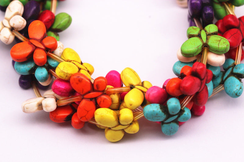 multi color howlite turquoise butterfly beads
