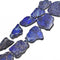 Dark Blue Sea Sediment Jasper Freeform Slab Slice Beads 30x40mm 15.5" Strand