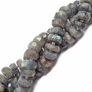 natural labradorite faceted Discs shape beads