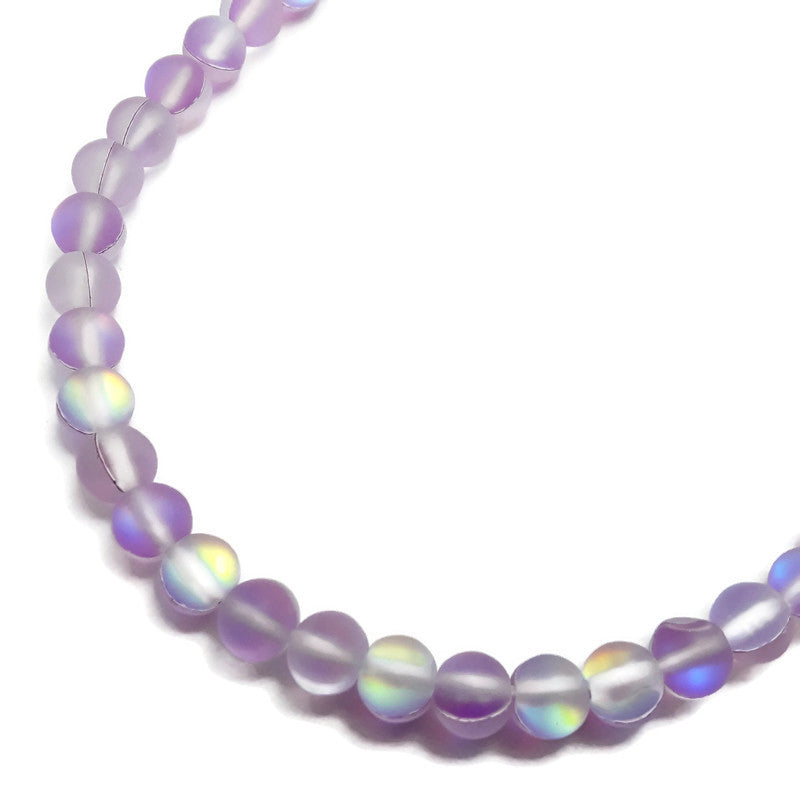 frosted mystic aura gray white blue yellow pink purple beads