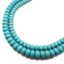 Blue Howlite Turquoise Smooth Rondelle Beads 4x6mm 5x8mm 15.5" Strand