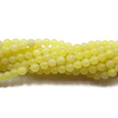 Natural Lemon Jade Smooth Round Beads Size 4mm 15.5" Strand