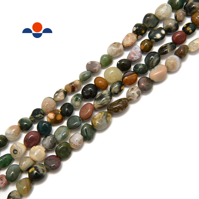 Ocean Jasper Pebble Nugget Beads Size Approx 6x8mm 15.5'' Strand