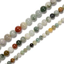 Natural Multi-Color Jade Smooth Round Beads 6mm 8mm 10mm 12mm 15.5'' Strand