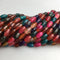 multi color dyed agate faceted rice shape beads