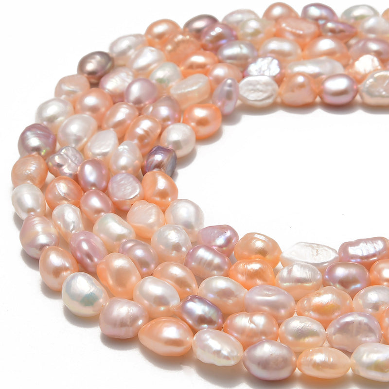 multi fresh water pearl side drill nugget beads