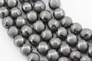 natural hematite soccer shiny design matte round beads