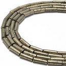 pyrite round tube beads 