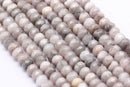 white agate faceted rondelle beads 