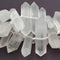 clear quartz graduated matte center drill faceted Points beads