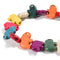 Multi Color Howlite Turquoise Elephant Beads Size 25x35mm 15.5'' Strand