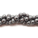 Natural Hematite Stripe Shiny Design Matte Round Beads 8mm 15.5" Strand