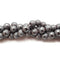 Natural Hematite Stripe Shiny Design Matte Round Beads 8mm 15.5" Strand