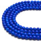 Dark Blue Color Glass Smooth Round Beads Size 8mm 15.5" Strand