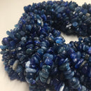 natural blue kyanite irregular pebble nugget chips beads