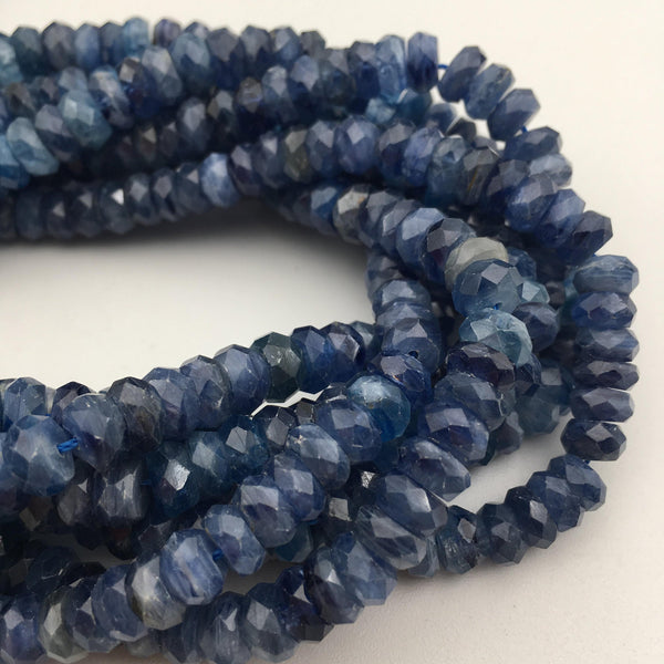 natural kyanite faceted rondelle beads