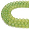 Translucent Green Glass Matte Round Beads Size 12mm 15.5" Strand