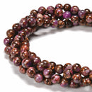 Bronzite Purple Lepidolite Smooth Round Beads Size 6mm 8mm 10mm 15.5'' Strand