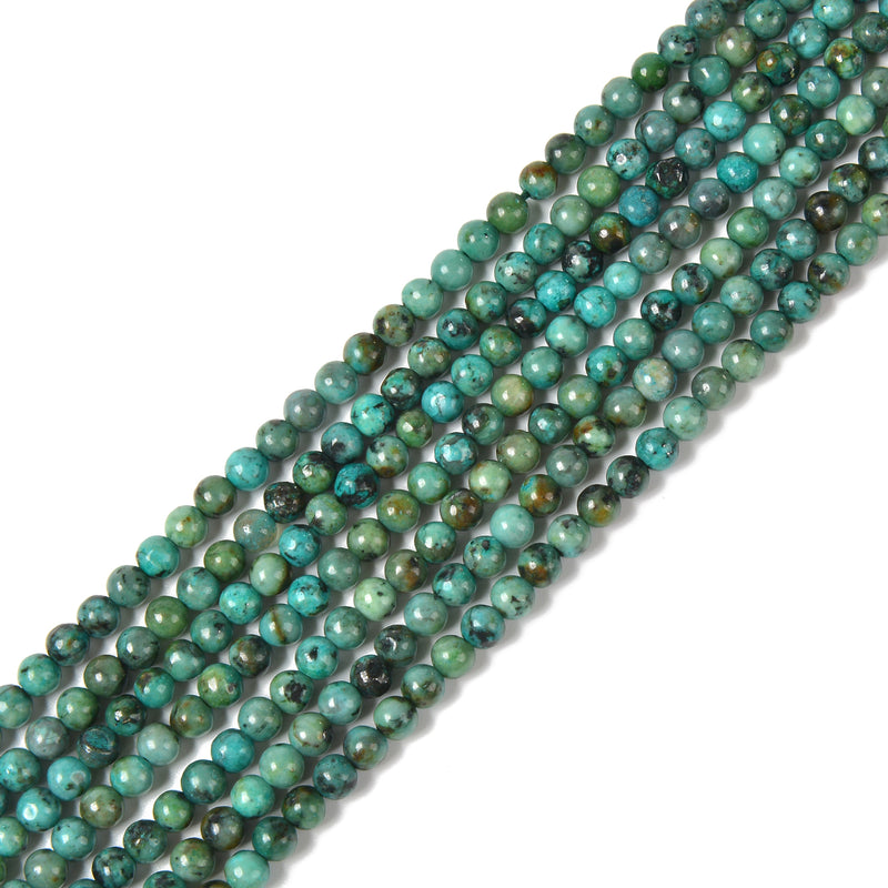 Natural Azurite Fynchenite Smooth Round Beads Size 4mm 15.5'' Strand
