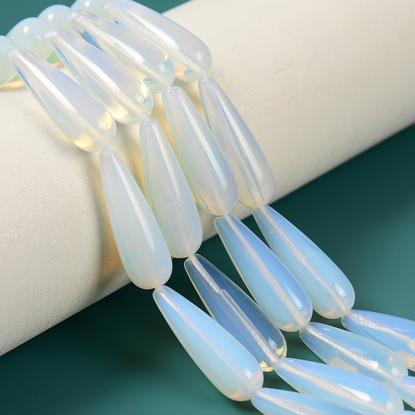 Opalite Smooth Full Teardrop Beads Size 10x30mm 15.5'' Strand