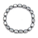 Gray Hematite Nugget Chunk Bracelet Beads Size 8x10mm 7.5'' Length