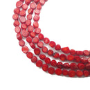 Red Bamboo Coral Irregular Oval Nugget Beads Size Approx 8x10mm 15.5" Strand