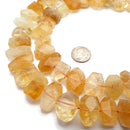 Natural Citrine Faceted Nugget Chunk Beads Approx 12x20mm 15.5" Strand