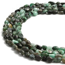 natural emerald smooth pebble nugget beads