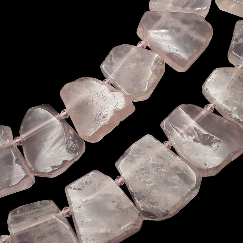 rose quartz graduated irregular trapezoid beads
