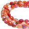 AB Coated Carnelian Faceted Rice Shape Beads Size 12-15mm 15.5'' Strand
