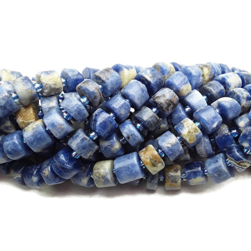 Natural Sodalite Smooth Rondelle Wheel Discs Beads 6x9mm 15.5" Strand