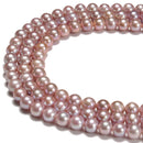 Fresh Water Pearl Purple Color Off Round Beads 6-7mm 7.5-8mm 8-9mm 15.5''Strand