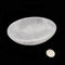 Natural Selenite Crystal Oval Soap Dish Charging Energy Bowl Approx 3x4" Inches