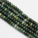 large hole moss agate smooth rondelle beads