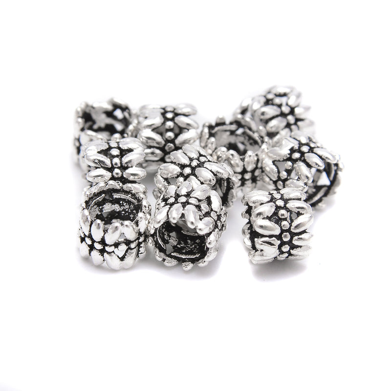 925 Sterling Silver Large Hole Beads Size 5x6mm Sold 6Pcs Per Bag