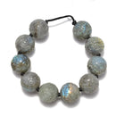 large hole natural labradorite carved round beads