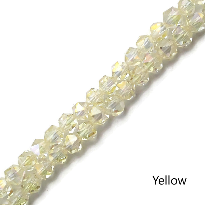 Crystal Glass Faceted Star Cut Round Beads 6mm 13" Strand