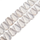 Clear Quartz Graduated Faceted Trapezoid Beads 15x20 to 18x27mm 15.5" Strand