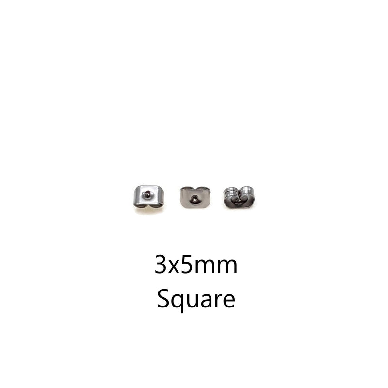 304 Stainless Steel Earring Earnut Backs Size 3x5mm 3x6mm 400 Pieces Per Bag